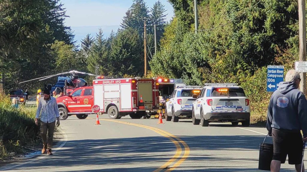 Motorcyclist dies in two-vehicle crash west of Sooke: RCMP