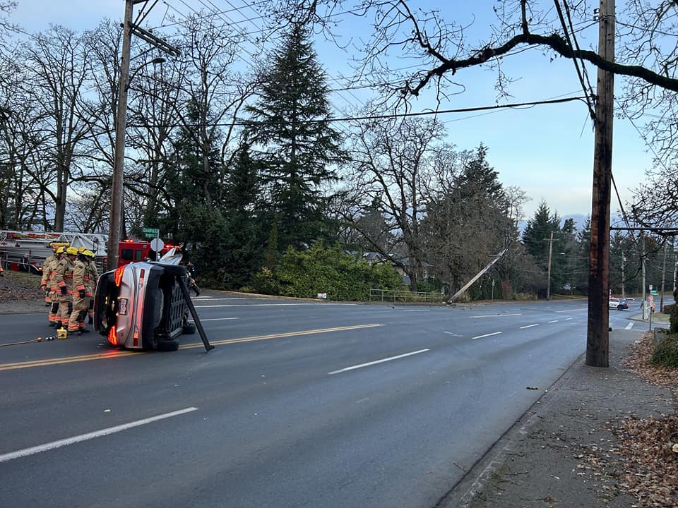 Quadra to be closed for 'several hours' following a rollover crash