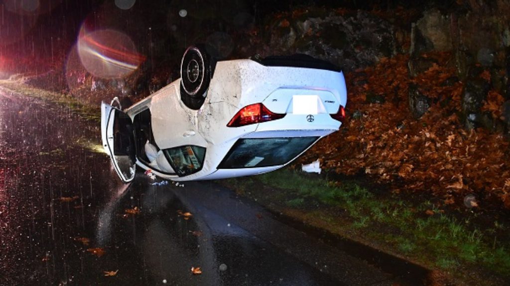 Alleged drunk driver 'lucky' to suffer only minor injuries after rollover collision in Langford: RCMP